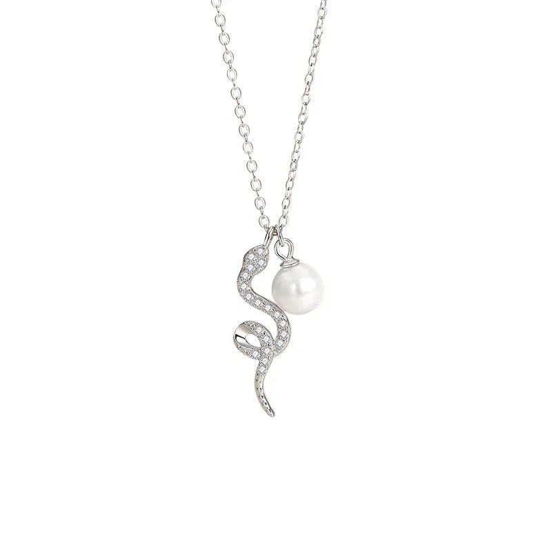 Rose gold Chinese animal necklace with 925 silver pendant on O-ring chain