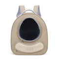 Breathable pet backpack large capacity space capsule in green solid colour polyester material
