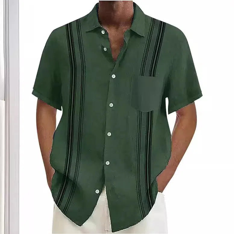 Plus size men's digital print short sleeve shirt with flower pattern, polyester stretch fabric, cardigan style, summer leisure wear