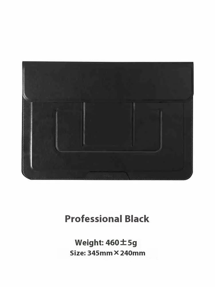 Brown and black 13.3-inch laptop bracket bag with integrated dual-angle stand function