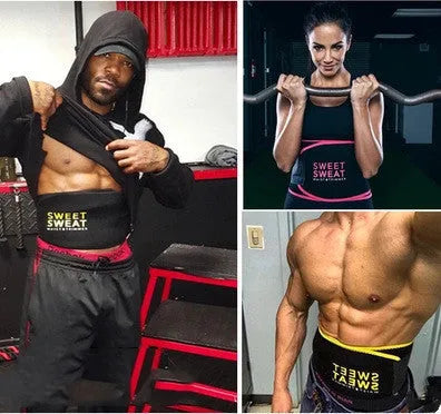 Neoprene waist trimmer belt for women in black, available in sizes S to XXL