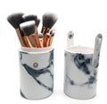 Marble pattern makeup brush set with 10 brushes and matching brush bag