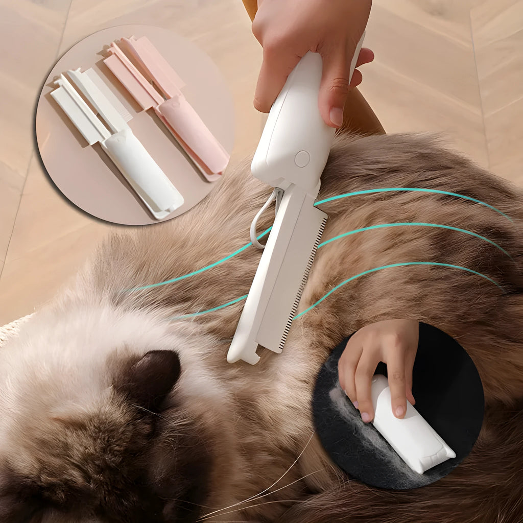 ABS plastic pet grooming brush for dogs and cats in pink, white, or white with blue bowl colour options