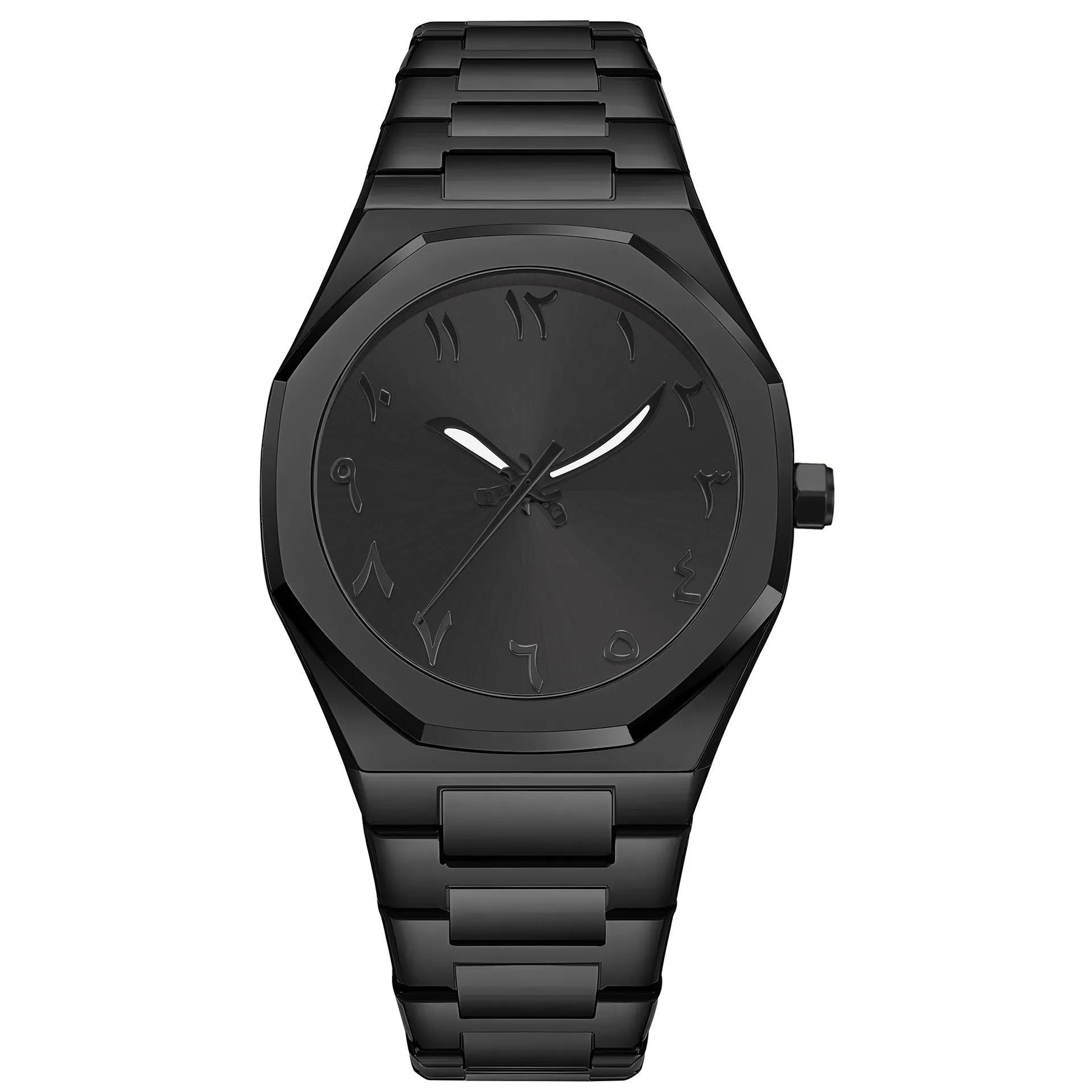 Men's business casual quartz watch with steel belt strap and 10mm thick case in black and silver colour options.