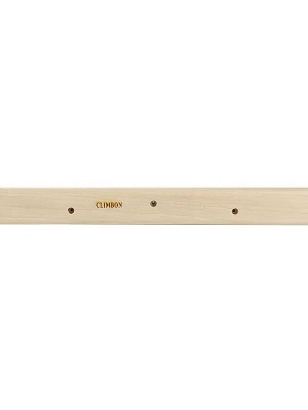A set of three solid wooden fingerboards for grip strength training, showing different lengths and thicknesses.