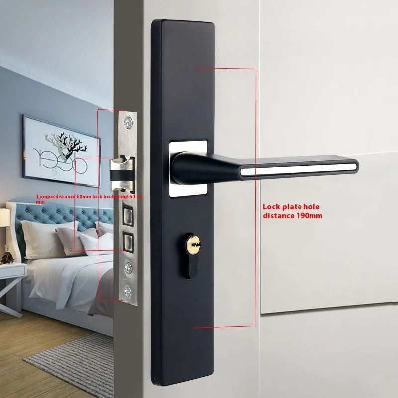 Aluminium alloy split magnetic door lock handle for timber doors in black and silver finish.
