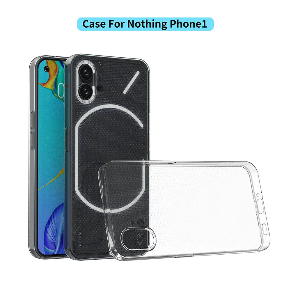 Ultra-thin transparent TPU phone case for Nothing Phone 2A, 2, and 1, slim back cover