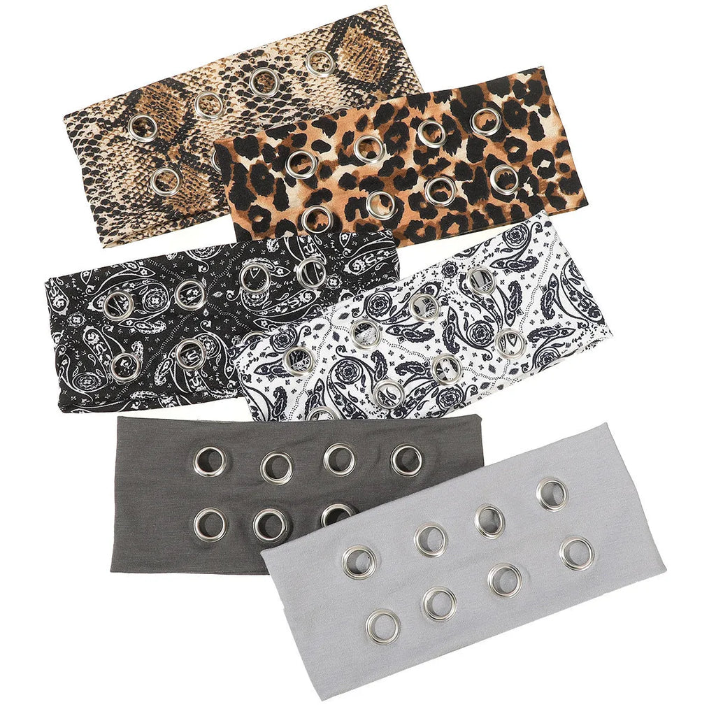 Punk metal circle hip hop pullover hair band in hollow metal construction with polyester fabric