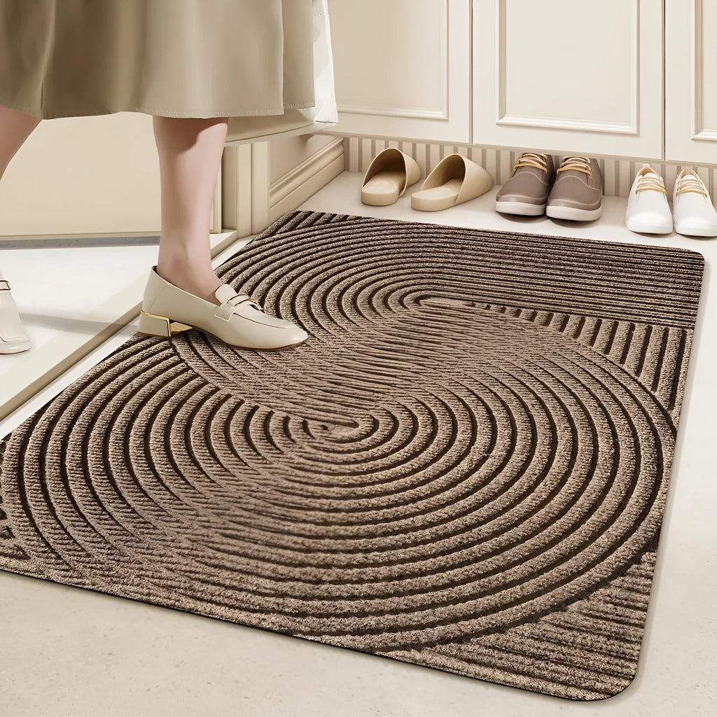 Blue alien-shaped silk ring entrance carpet with cartoon anime pattern, 60x90cm.