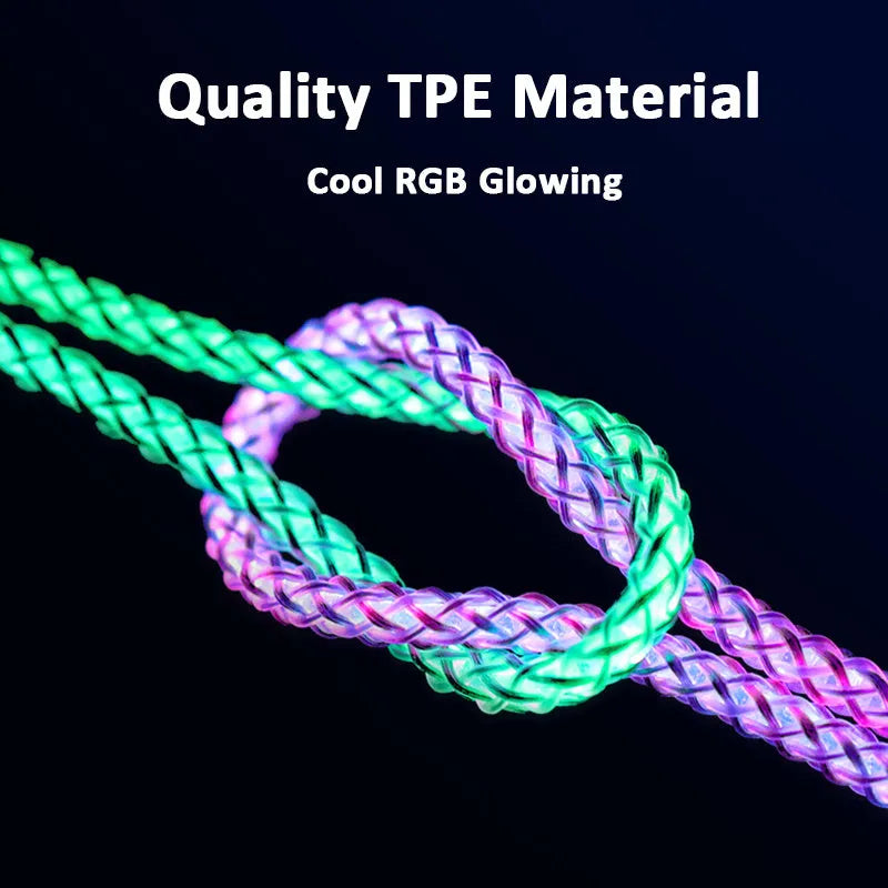 Phantom gradient colour 3-in-1 charging cable with Lightning, Micro USB, and TYPE-C connectors