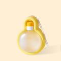 Green portable dog travel water cup with pull-out bowl, showing 500ml capacity and leak-proof design.