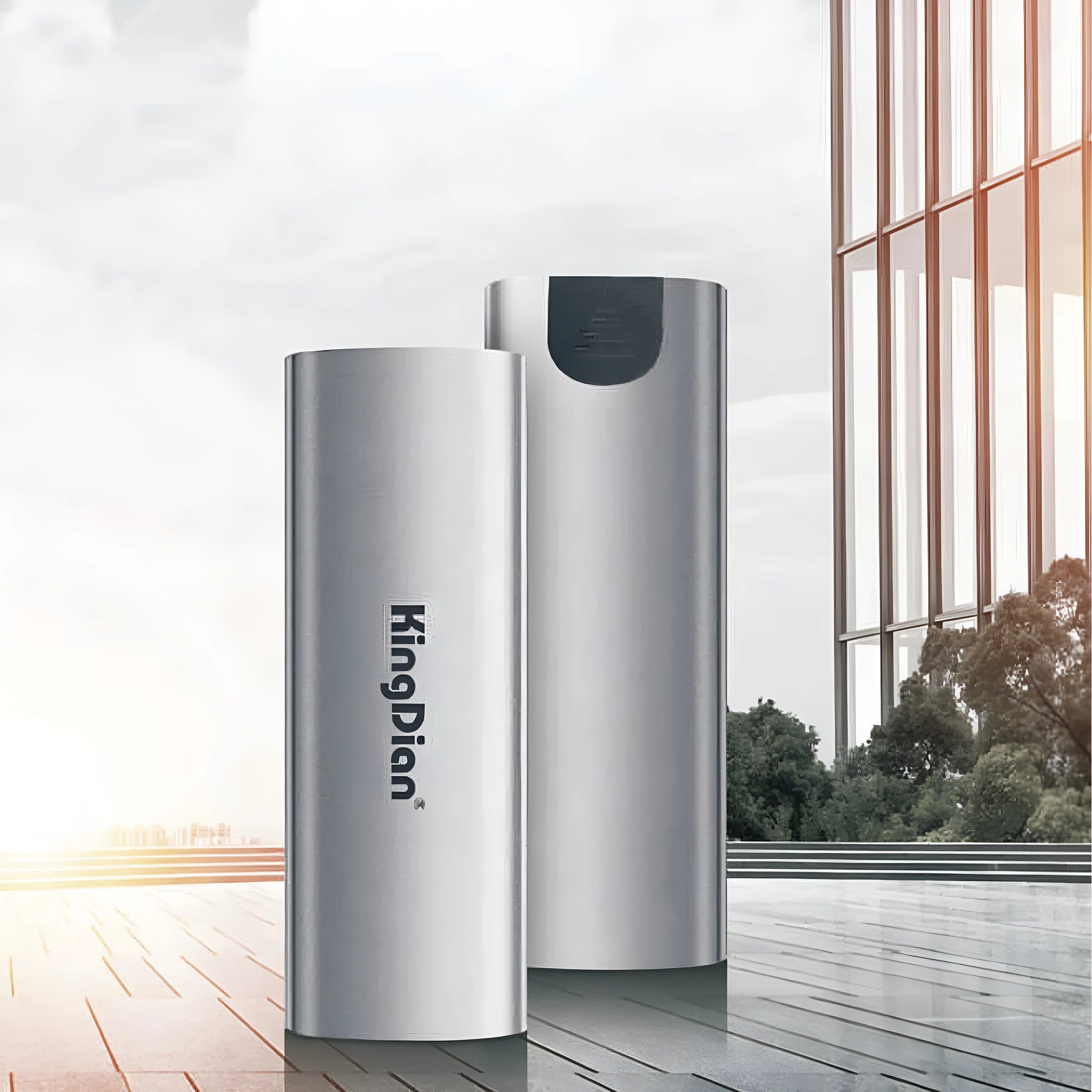 Grey mobile SSD with USB 3.0 interface for direct phone connection