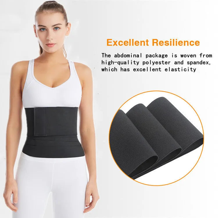 Waist training device yoga body sculpting restraint belt in black polyester