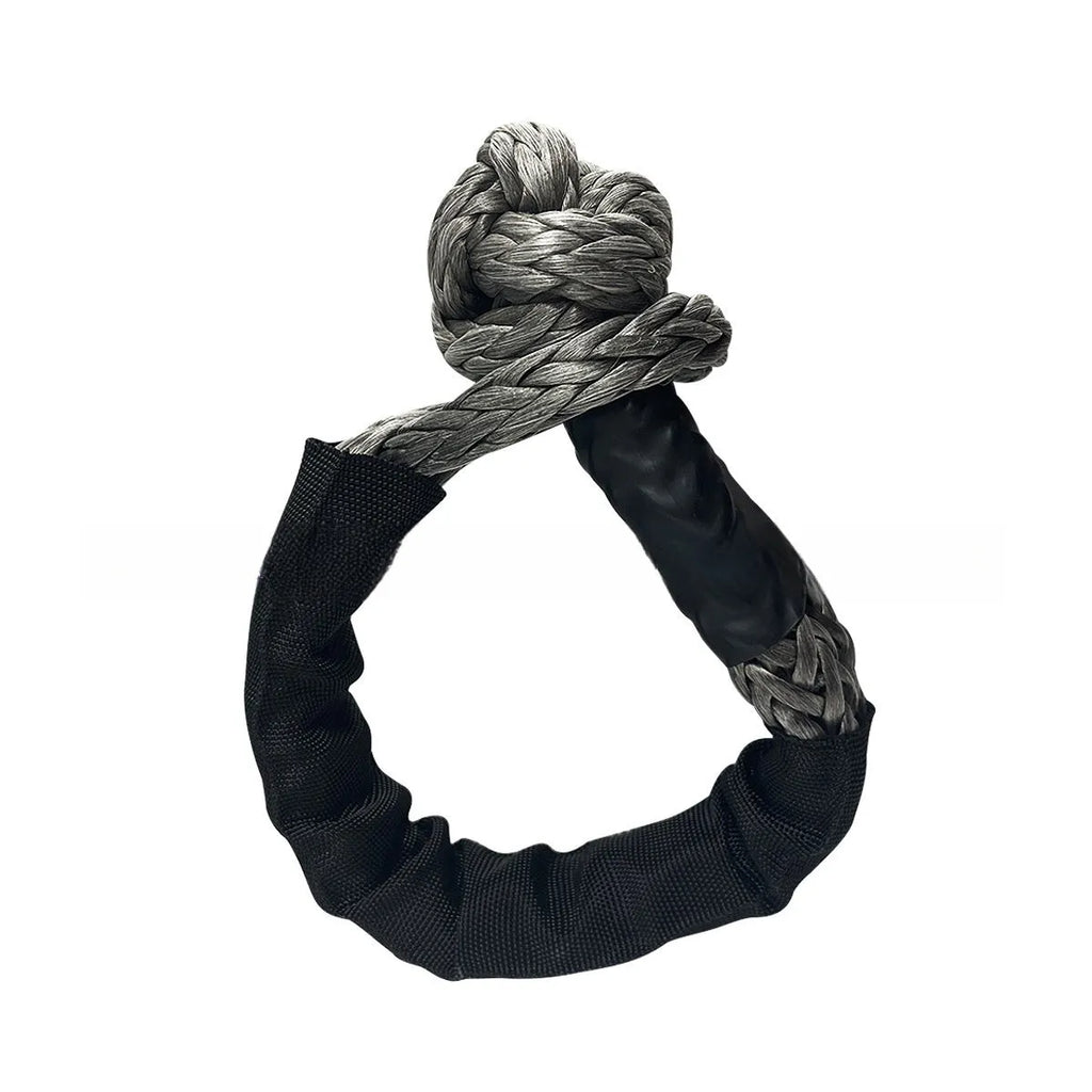 Polymer soft shackle trailer rope for vehicle recovery with 12mm diameter and 17-tonne load capacity