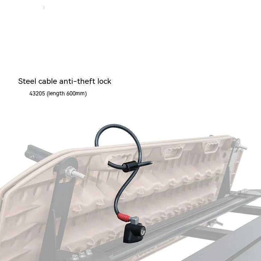Plastic-sheathed steel cable lock for roof platforms in 1200mm and 600mm lengths.