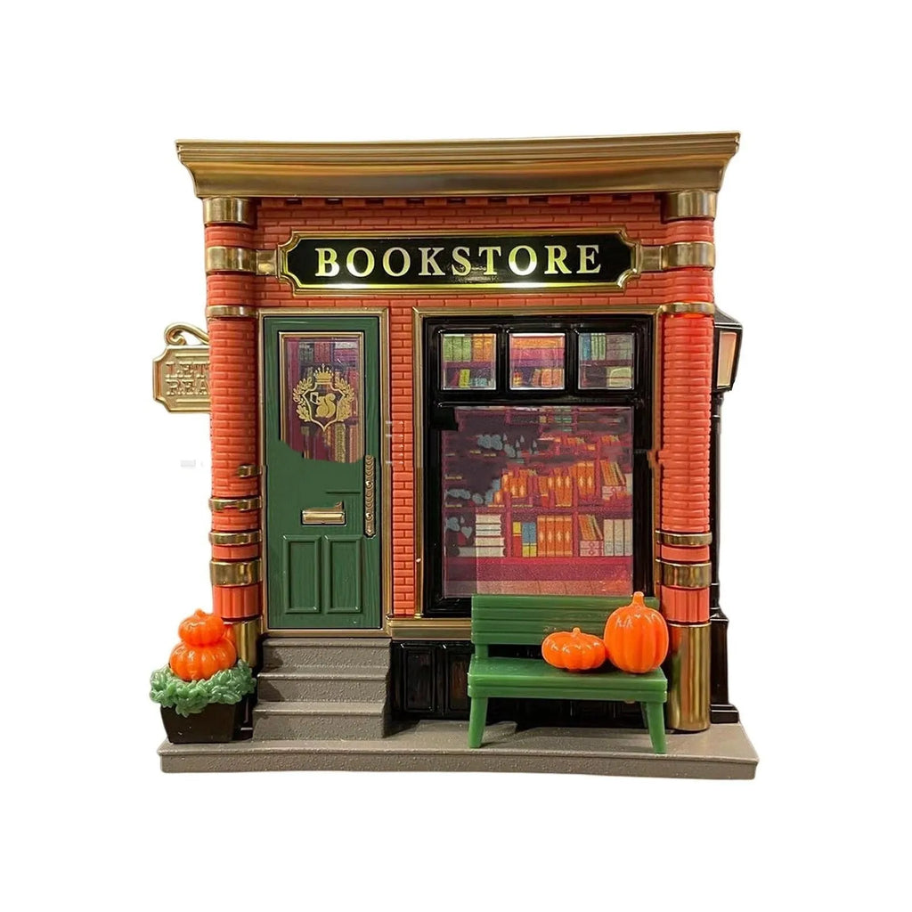 Cartoon-style resin Christmas house night light ornament with small lamp