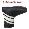 Black PU leather golf club head cover or push rod sleeve for putter protection.