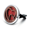 Round alloy wood car aromatherapy clip for air freshener discs with incense holder