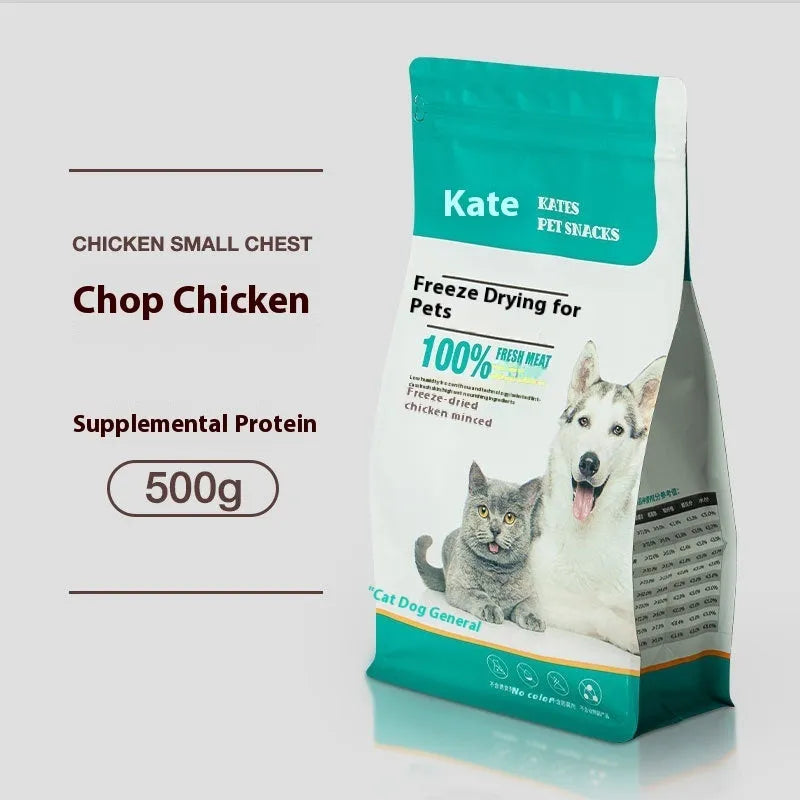 500g bag or can of freeze-dried chicken cat treats, high-grade nuggets without shreds