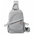 Men's black polyester crossbody bag with shoulder strap