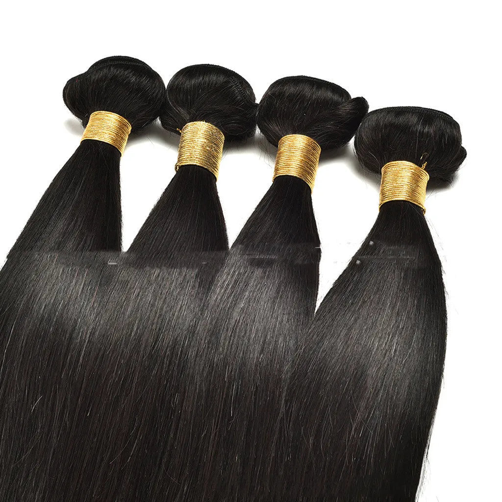 Straight real human hair extension wig natural style available in lengths 8 to 30 inches for ladies