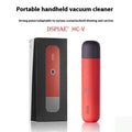Portable handheld vacuum cleaner with nozzle for car interior and desktop dust removal, metal and plastic build