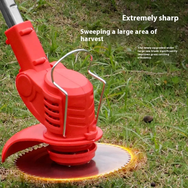 Portable weeding machine garden tool with bare metal construction in black, blue, or red