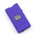 Purple female self-defence multifunction flashlight made of plastic/resin with a compact design.