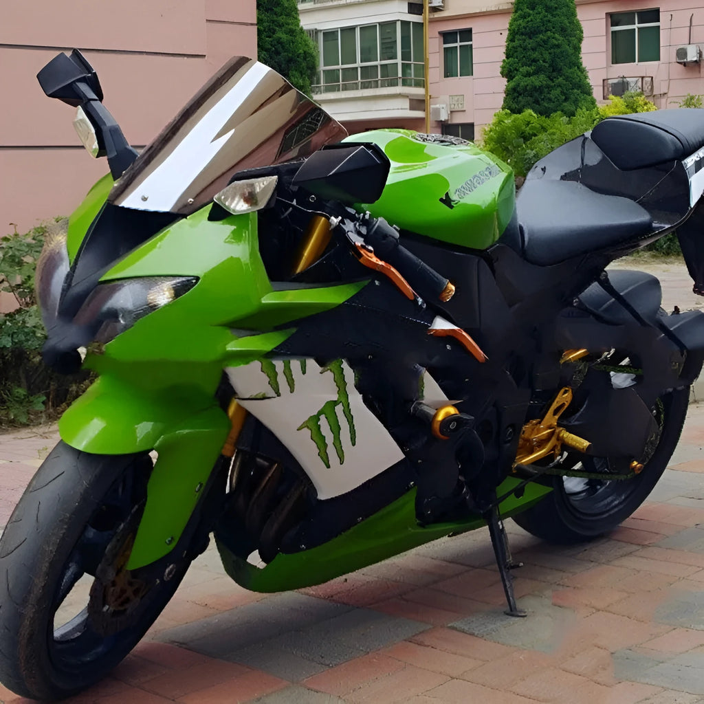 Smoke tinted acrylic motorcycle windscreen for Kawasaki ZX-6R and ZX-10R models