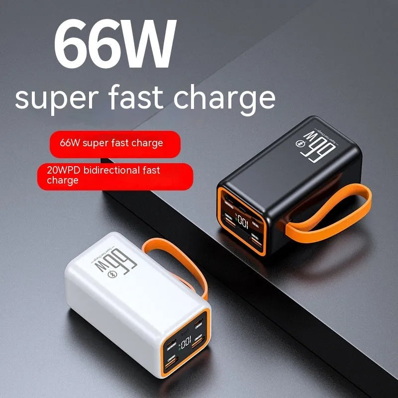 PD66W 20000mAh fast charge power bank in black or white with creative design