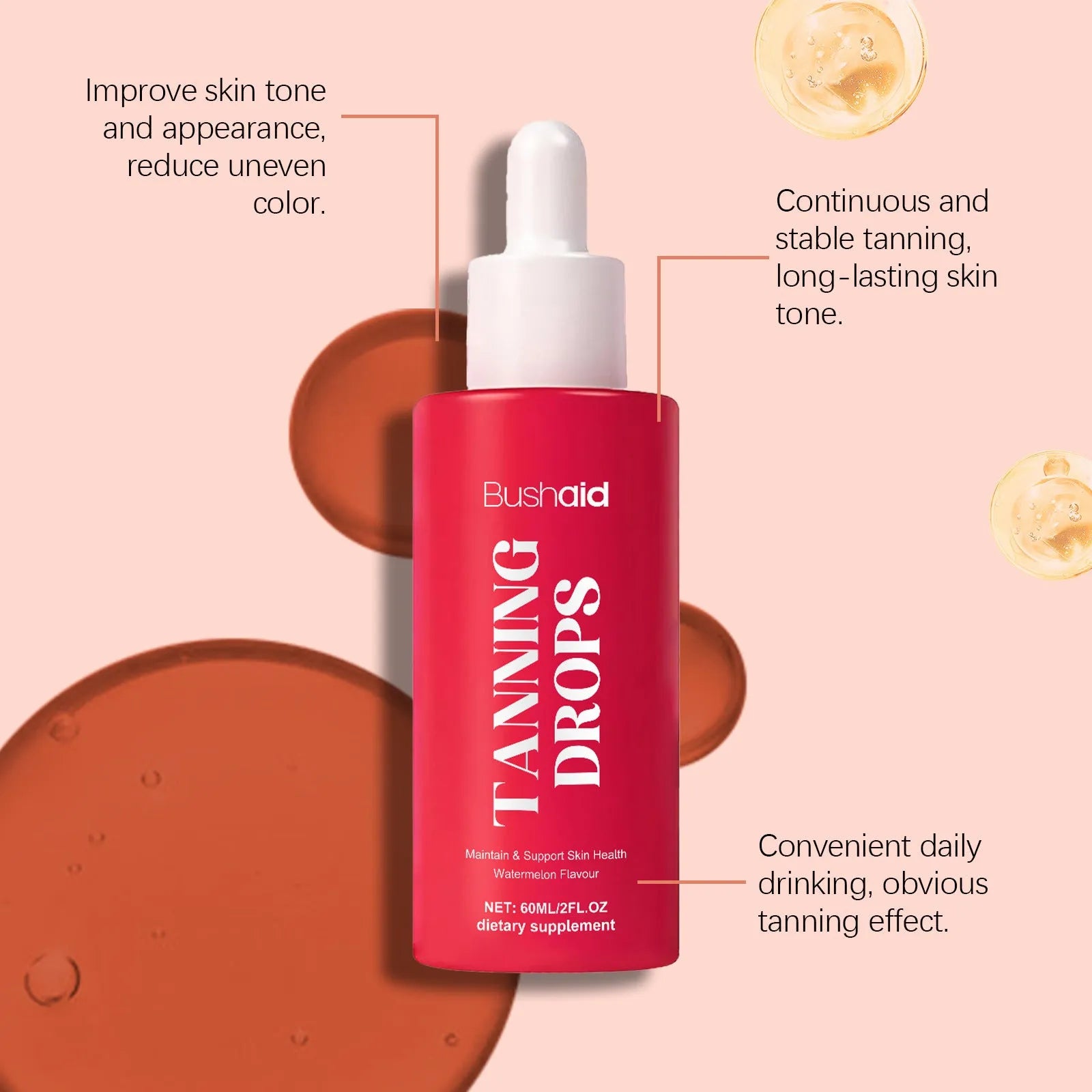 60ml droplet bottle of sun-free natural blackness serum with mint and watermelon extract.