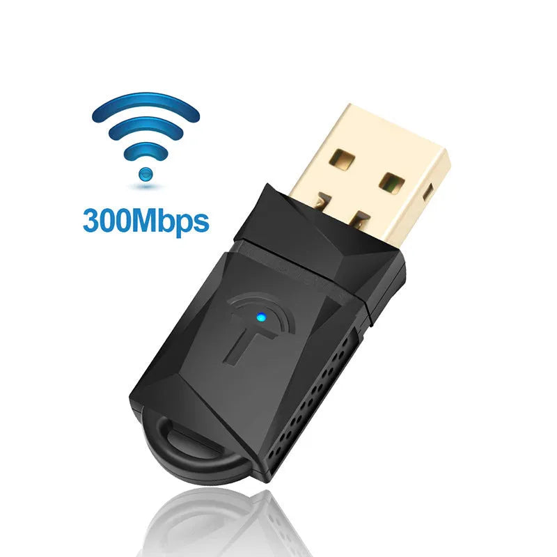 300 Mbps wireless USB WiFi adapter with internal antenna, 2.4 GHz network card for desktop and laptop