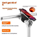 Black plastic universal adjustable road bike phone mount on bicycle handlebar