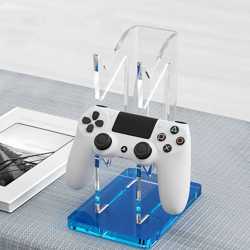 Universal controller hanger display rack in black double layer on a desktop
