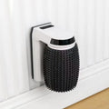 White automatic cat self groomer wall corner brush with USB cable and soft bristles