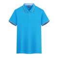 Slim fit ice silk quick-drying polo shirt in blue gray colour with short sleeves and collar