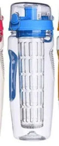 32oz Tritan fruit infuser water bottle with leakproof lid and removable fruit cup
