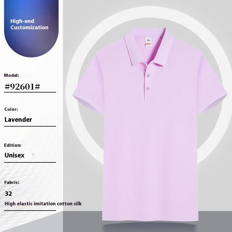 Summer cotton work pullover in light purple colour showing short sleeve design