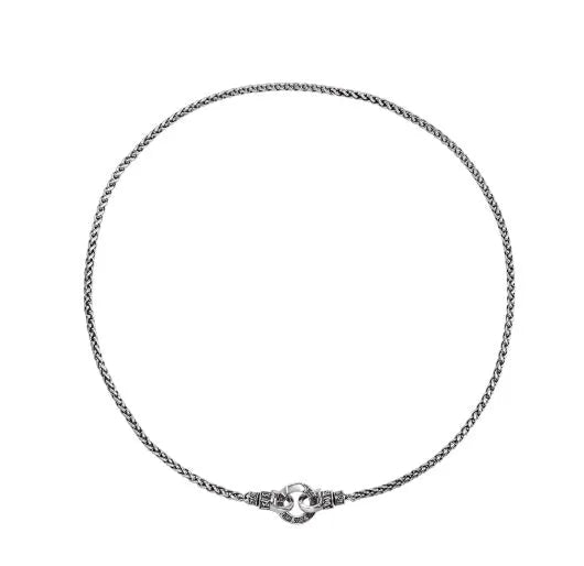 S925 sterling silver clavicle necklace with geometric pendant on silver chain
