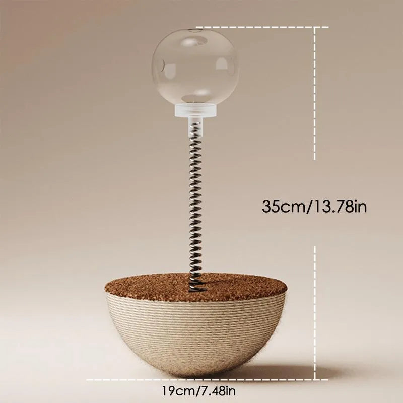 Interactive cat feeder toy with rope, PP plastic and metal components for slow feeding
