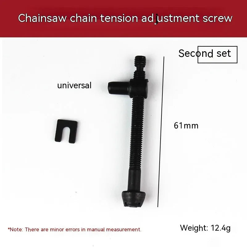 Assortment of nylon thread spools for chainsaw chain tension adjustment repair.