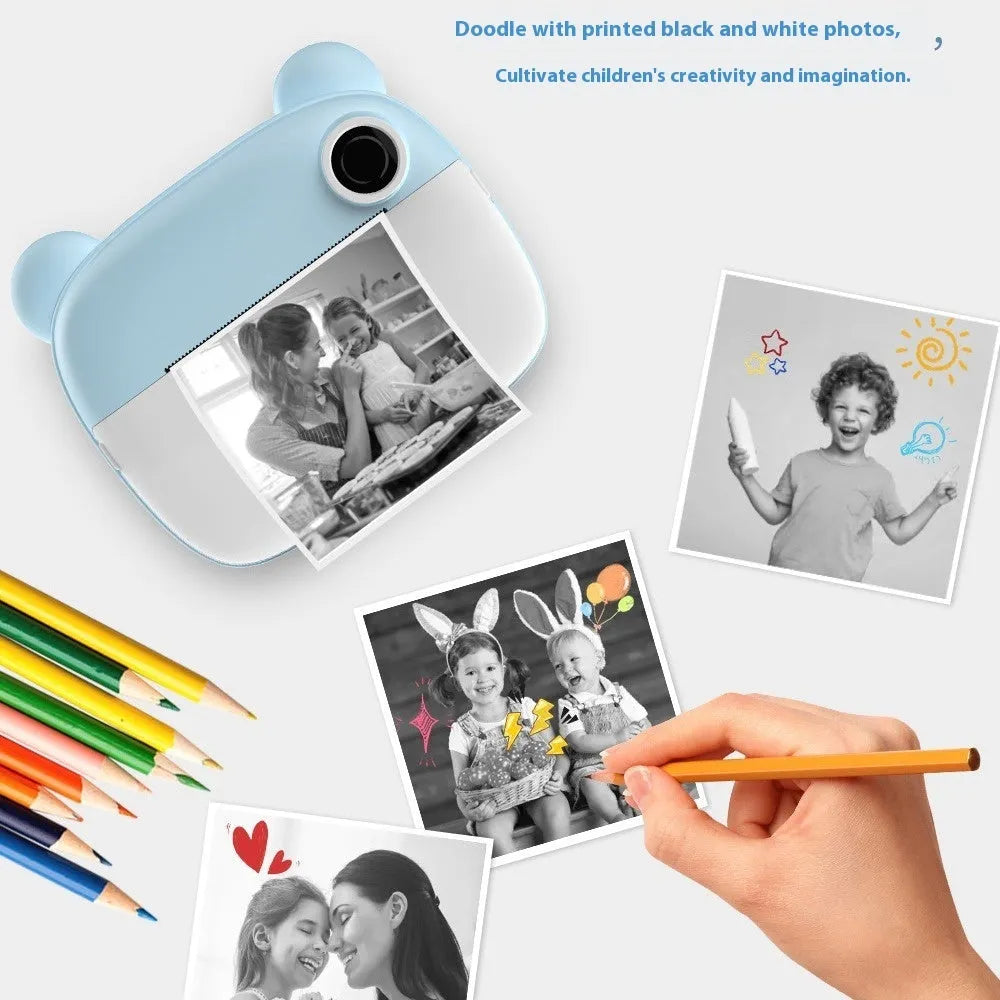 Children's handheld SLR toy camera with double lens measuring 9x5x7cm