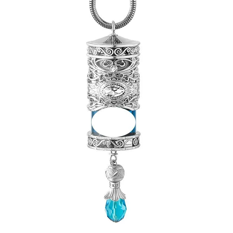 Alloy car suspension hanging pendant with aromatherapy beads, golden magic colour option, on rearview mirror