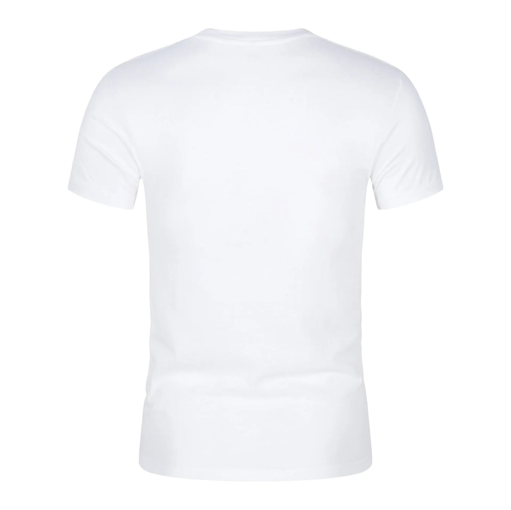 Men's CVC cotton short-sleeved round neck t-shirt in solid white or black colour