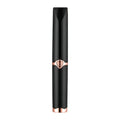 Rechargeable electric heated eyelash curler with 360 rotating comb in black