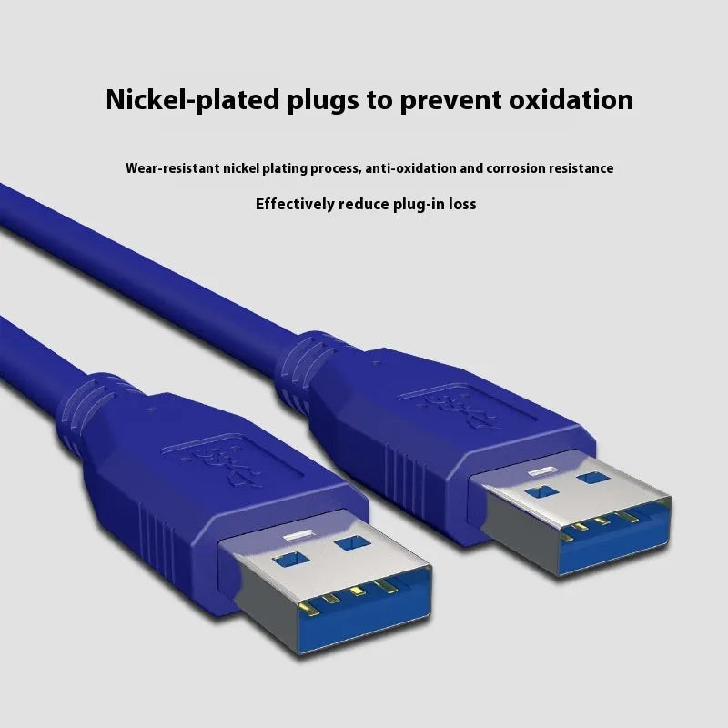USB 3.0 data cable with nickel-plated connectors for connecting external hard drives, shown in multiple length options.