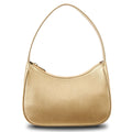 Simple retro waterproof PU shoulder bag in crossbody style shown in apricot colour.