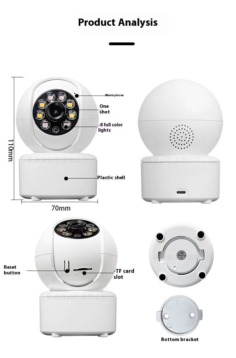 1080p Bluetooth monitoring HD home dual-light panorama camera with ceiling mounted bracket