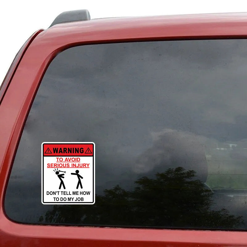 Car glass warning sticker showing 14.9cm by 12.6cm dimensions in Type A Hit colour