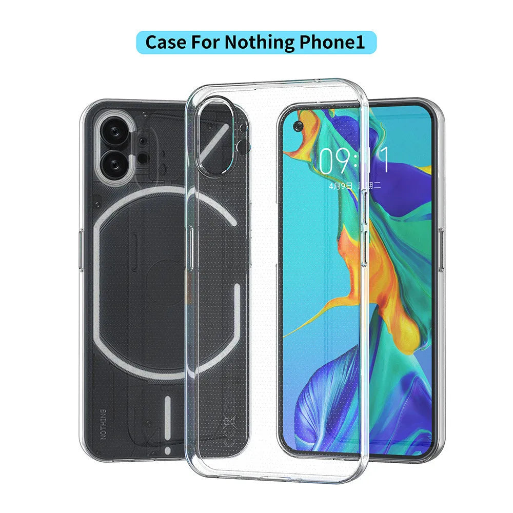 Ultra-thin transparent TPU phone case for Nothing Phone 2A, 2, and 1, slim back cover